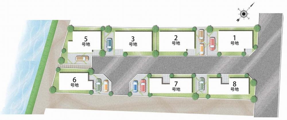 The entire compartment Figure. Wide land plan of frontage. The layout in a wide compartment split of frontage a city block facing the Milky Way. In open-minded plan of wide span center, It will produce a refreshing living space filled with light and wind. 
