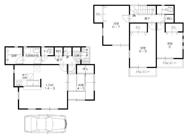 Floor plan. 19.9 million yen, 4LDK, Land area 94.46 sq m , Building area 89.29 sq m