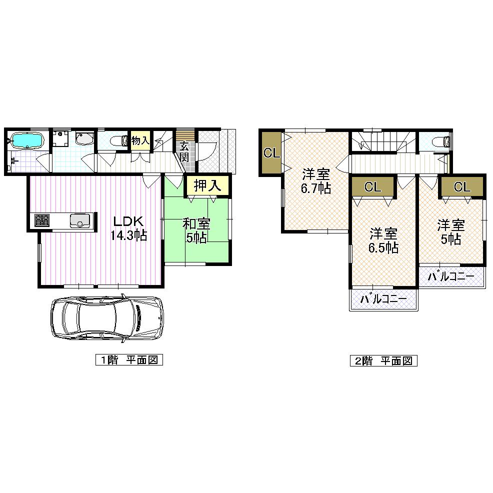 Floor plan. Price 19.9 million yen, 4LDK, Land area 94.96 sq m , Building area 89.29 sq m