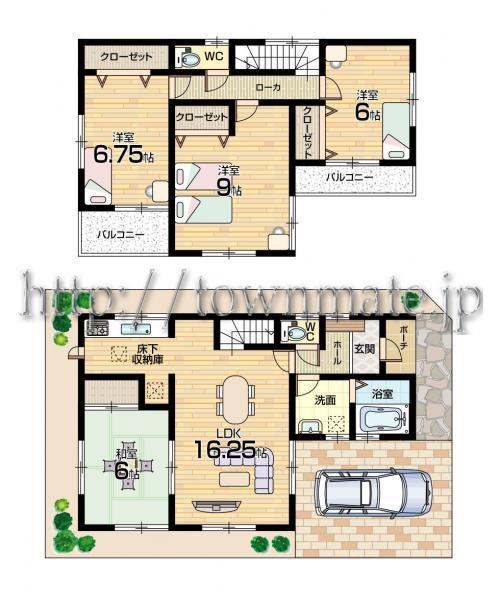 Floor plan. 26,800,000 yen, 4LDK, Land area 100.04 sq m , Building area 102.27 sq m Floor