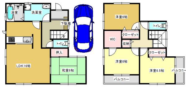 Floor plan. 24,800,000 yen, 4LDK, Land area 100.34 sq m , Building area 101.85 sq m