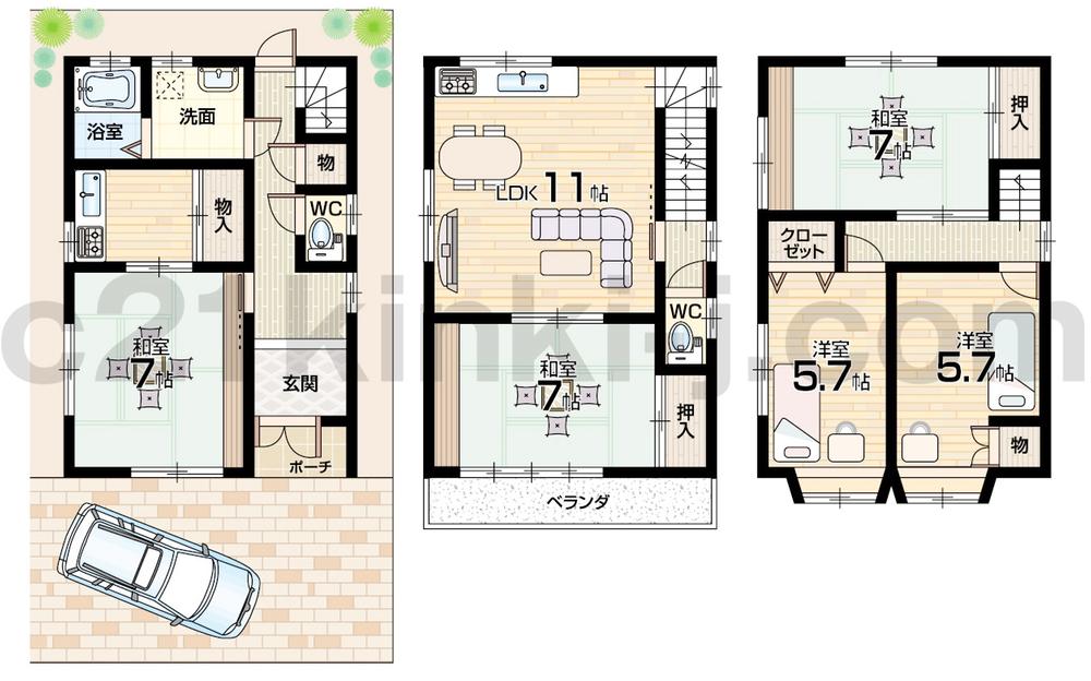 Floor plan. 15.8 million yen, 4LDK, Land area 66.23 sq m , Building area 106.38 sq m floor plan