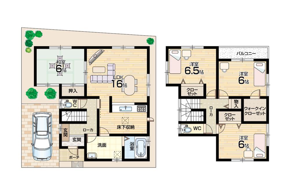 Floor plan. 24,800,000 yen, 4LDK, Land area 100.34 sq m , Building area 100.34 sq m