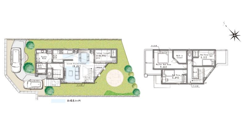 Floor plan. (No. 2 locations), Price 38,470,000 yen, 3LDK, Land area 163 sq m , Building area 100.62 sq m