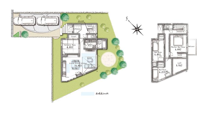 Floor plan. (No. 3 locations), Price 38,490,000 yen, 4LDK, Land area 166.42 sq m , Building area 107.37 sq m