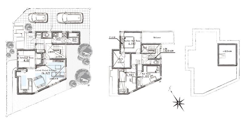 Floor plan. 60% of the site is in the yard! Living with a private garden.