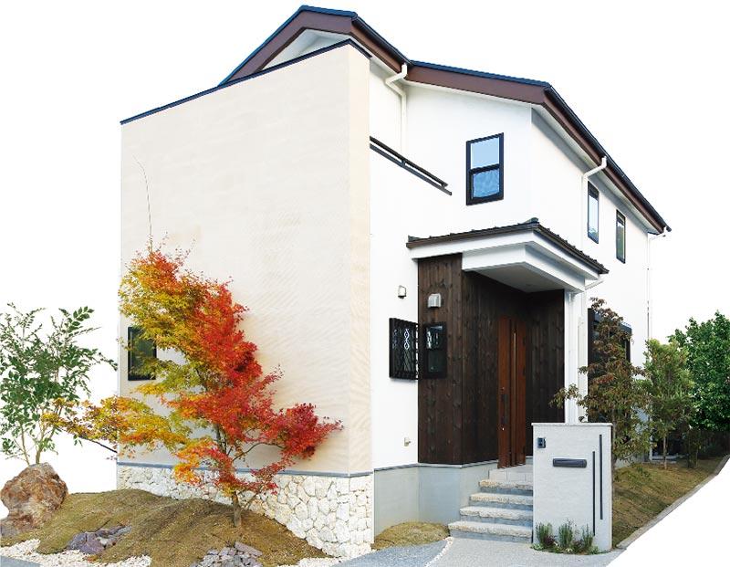 Local appearance photo. Garden and planting also is the appearance of that is part Hoshida 9-chome Stage III features, Earth color is used, In appearance shine of autumn leaves and green (No. 2 locations)