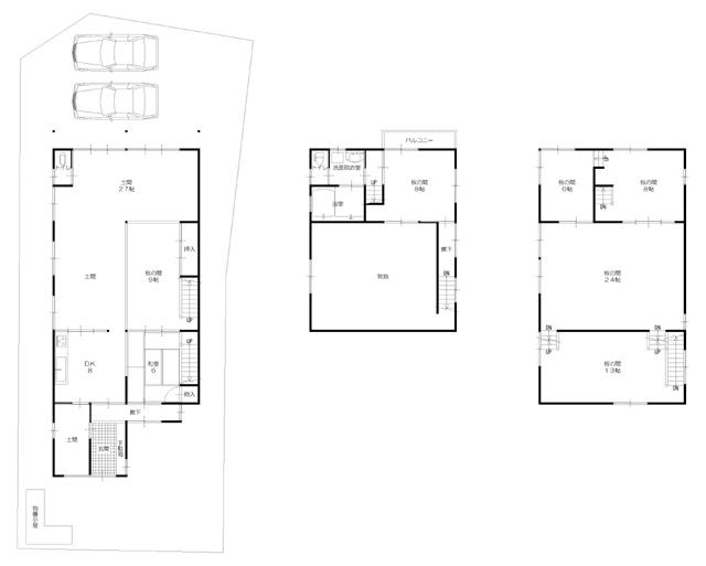 Floor plan. 79,800,000 yen, 7LDK, Land area 259.63 sq m , Building area 232.09 sq m