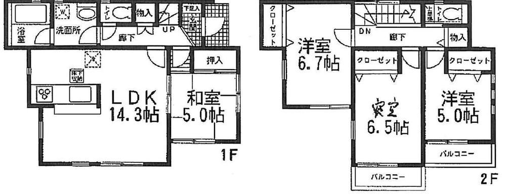 Floor plan. 19.9 million yen, 4LDK, Land area 94.46 sq m , Building area 89.29 sq m