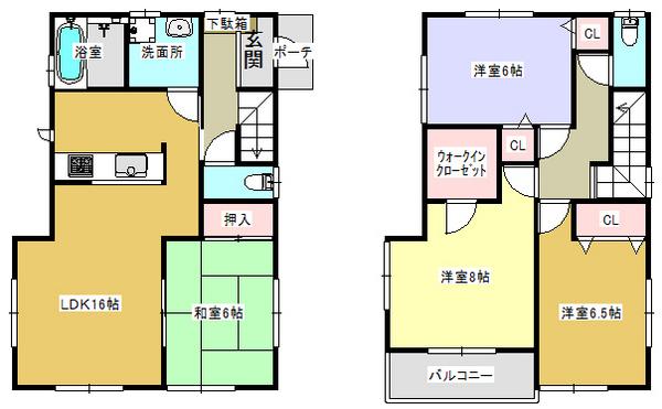 Floor plan. 23.8 million yen, 4LDK, Land area 109.99 sq m , Building area 109.99 sq m