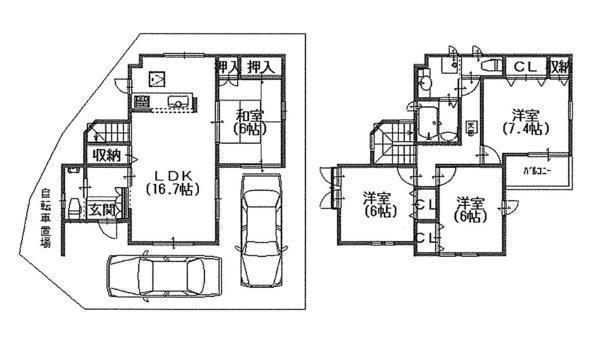 Floor plan. 31,800,000 yen, 4LDK, Land area 99.05 sq m , Building area 102.68 sq m all room 6 tatami mats or more, With storage space