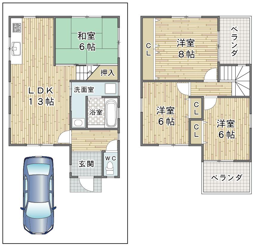 Floor plan. 23.8 million yen, 4LDK, Land area 89.26 sq m , Building area 92.61 sq m floor plan