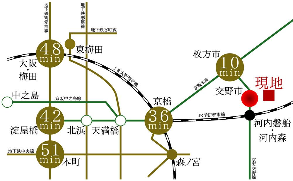 route map. Route table from Katano Station