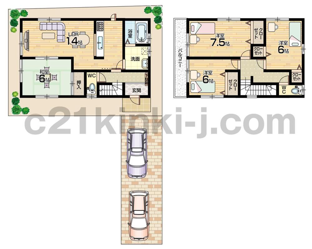 Floor plan. 24,800,000 yen, 4LDK, Land area 112.78 sq m , Building area 94.39 sq m