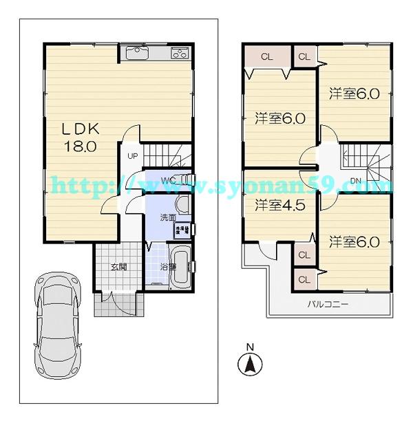 Floor plan. 21,800,000 yen, 4LDK, Land area 88.53 sq m , Building area 88.7 sq m floor plan