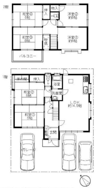 Floor plan. 22,900,000 yen, 6LDK, Land area 120 sq m , Building area 106.27 sq m