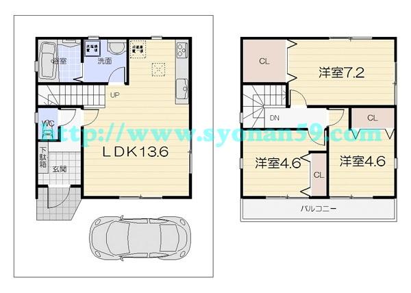 Floor plan. 19,800,000 yen, 3LDK, Land area 70.55 sq m , Building area 77 sq m floor plan
