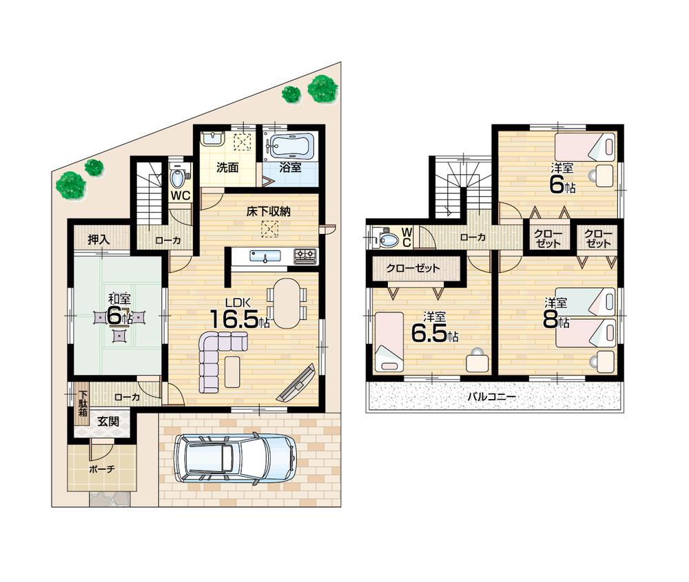 Floor plan. 25,800,000 yen, 4LDK, Land area 100.52 sq m , Building area 101.02 sq m