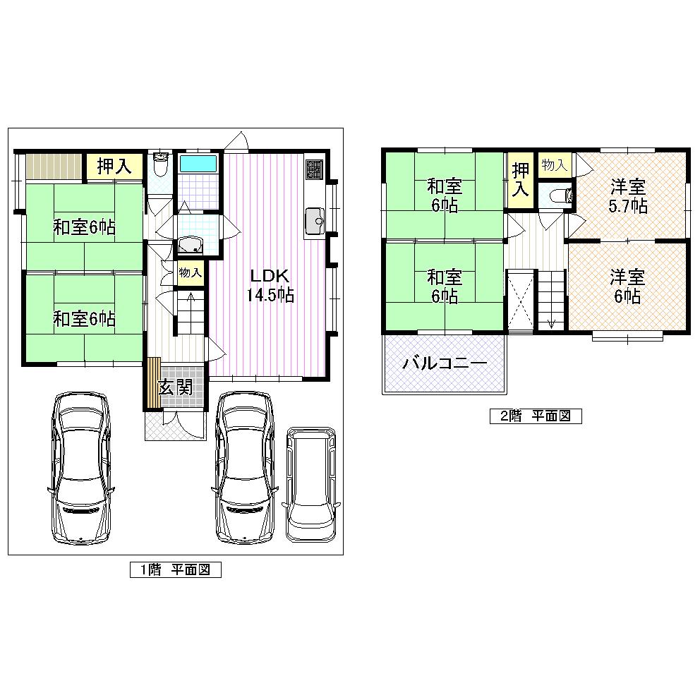 Floor plan. 22,900,000 yen, 6LDK, Land area 120 sq m , Building area 106.27 sq m