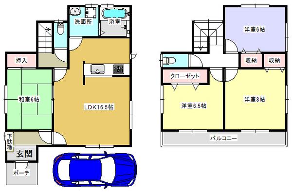 Floor plan. 25,800,000 yen, 4LDK, Land area 100.52 sq m , Building area 101.02 sq m