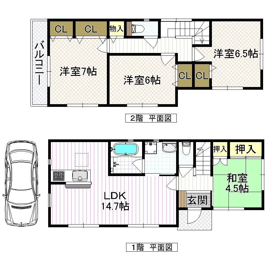 Floor plan. Price 20.8 million yen, 4LDK, Land area 101.06 sq m , Building area 92.24 sq m