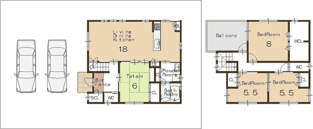 Floor plan. 29,800,000 yen, 4LDK, Land area 169.44 sq m , Building area 80 sq m Mato is free design support.