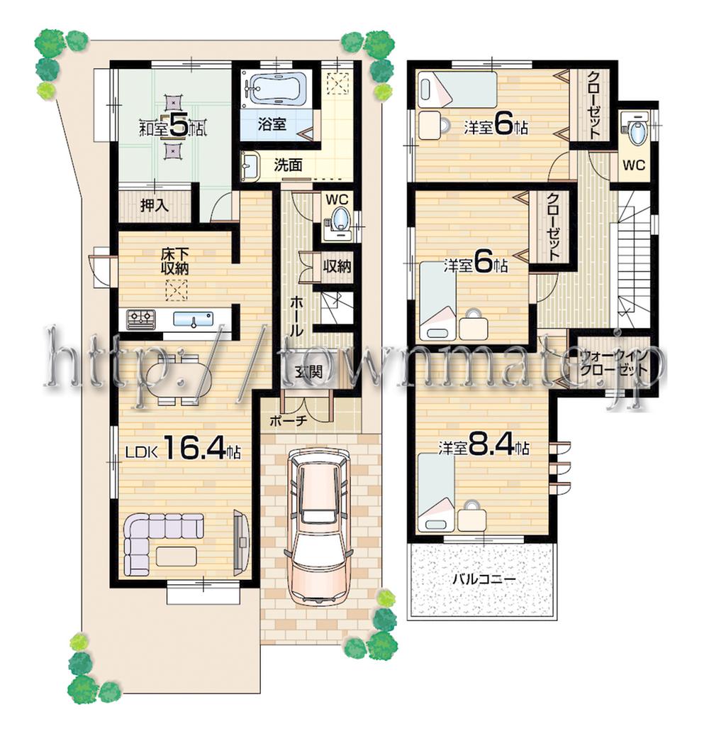 Floor plan. (1 Building), Price 24,800,000 yen, 4LDK, Land area 105.34 sq m , Building area 101.22 sq m