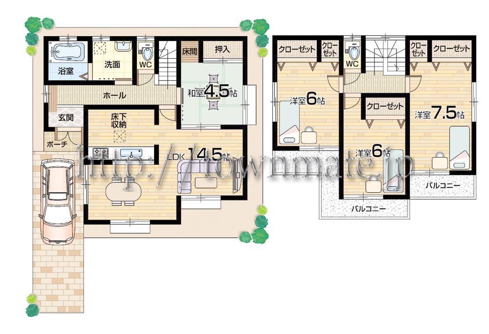 Floor plan. (Building 2), Price 20.8 million yen, 4LDK, Land area 97.75 sq m , Building area 95.22 sq m