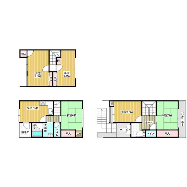 Floor plan. 14.8 million yen, 5DK, Land area 69.77 sq m , Building area 95.33 sq m