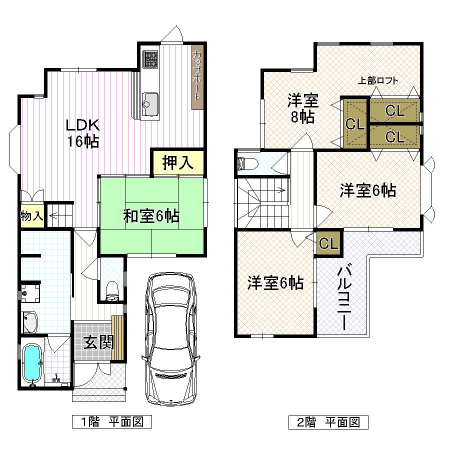 Floor plan. 20.8 million yen, 4LDK, Land area 100.2 sq m , Go from the building area 100.44 sq m living in Japanese-style room, Popular floor plan