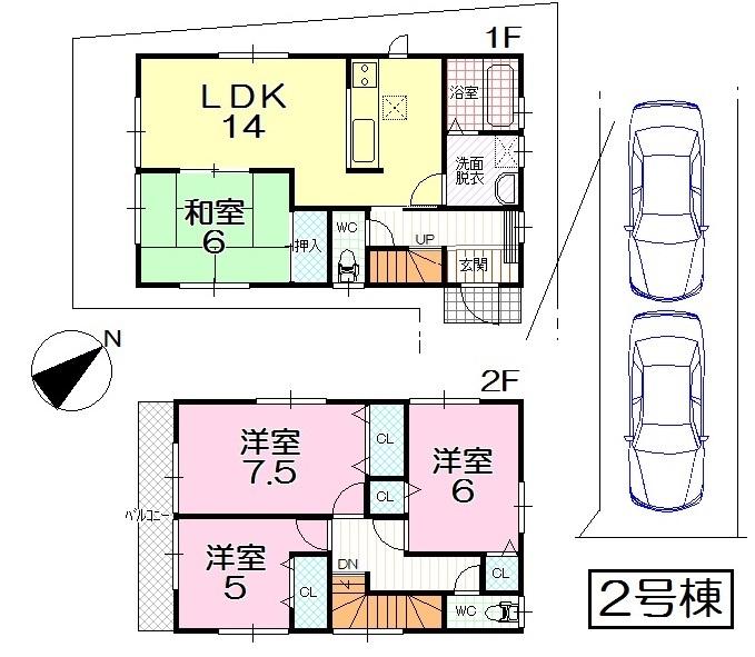 Floor plan. (Building 2), Price 24,800,000 yen, 4LDK, Land area 112.78 sq m , Building area 94.39 sq m