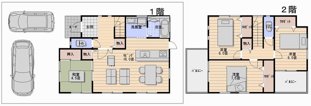 Floor plan. (No. 5 locations), Price 33,670,000 yen, 4LDK, Land area 128.92 sq m , Building area 100.25 sq m