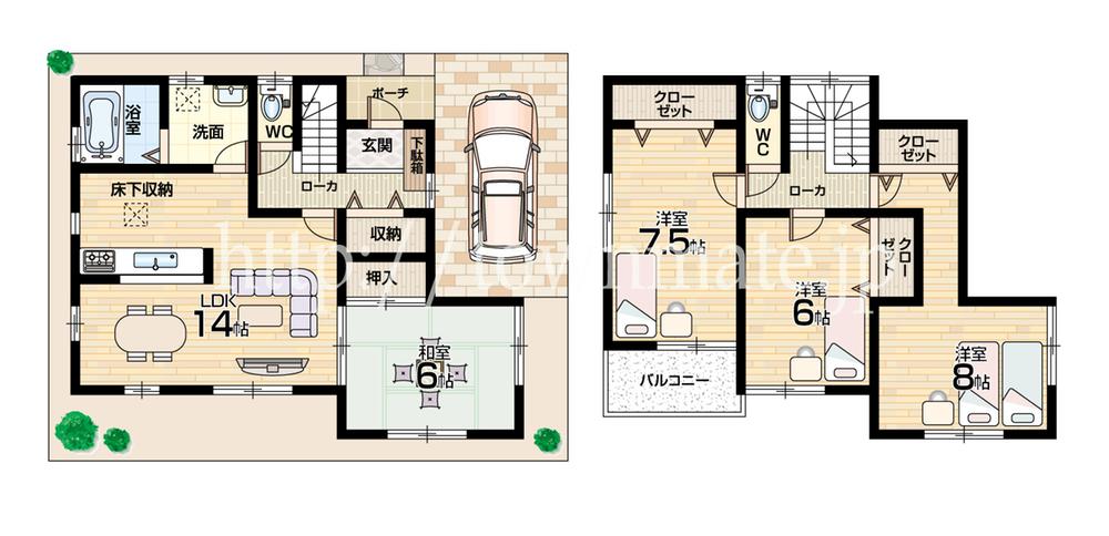 Floor plan. (5 Building), Price 25,800,000 yen, 4LDK, Land area 94.13 sq m , Building area 100.19 sq m