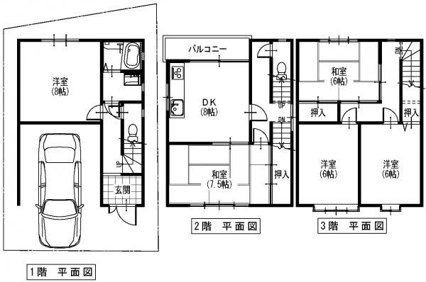 Floor plan. 8.8 million yen, 5DK, Land area 79.09 sq m , Building area 114.65 sq m