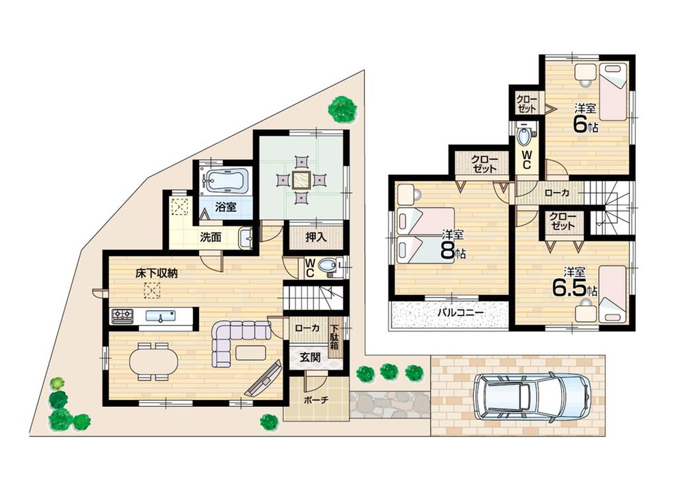 Floor plan. 23.8 million yen, 4LDK, Land area 109.99 sq m , Building area 91.9 sq m