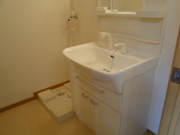 Washroom. There is a separate wash basin and an indoor laundry bread to dressing room