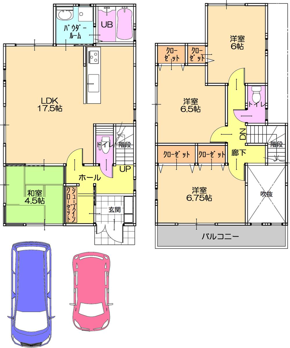 Floor plan. (No. 5 locations), Price 35,800,000 yen, 4LDK, Land area 120.41 sq m , Building area 98 sq m