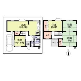 Floor plan. 9.8 million yen, 4LDK + S (storeroom), Land area 76.25 sq m , Building area 76.14 sq m