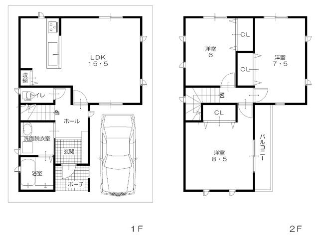 Floor plan. 21,800,000 yen, 3LDK, Land area 76.15 sq m , Building area 87.48 sq m