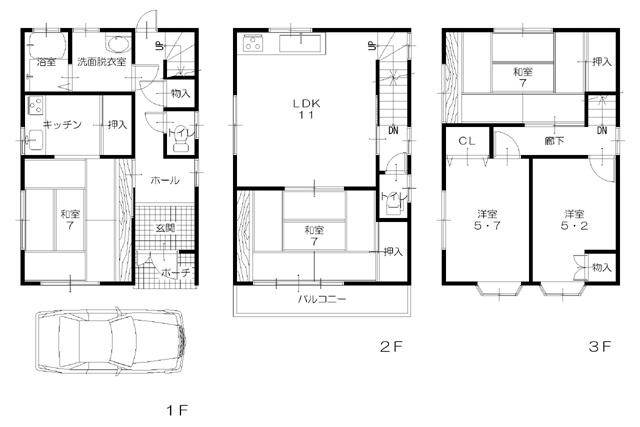Floor plan. 15.8 million yen, 5LDKK, Land area 66.27 sq m , Building area 106.38 sq m
