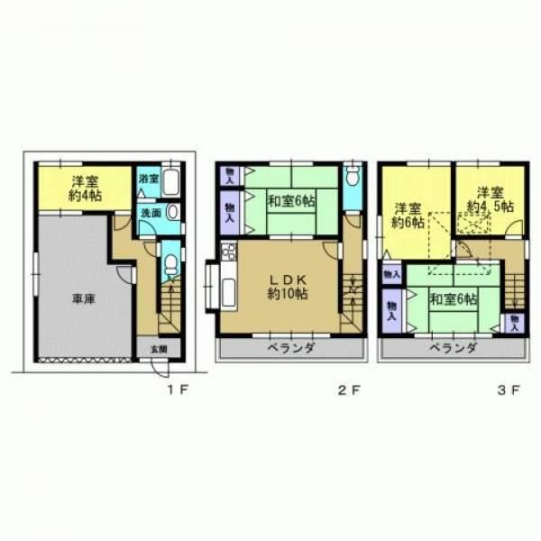 Floor plan. 12 million yen, 5LDK, Land area 50.24 sq m , Floor plan of the building area 109.3 sq m 5LDK