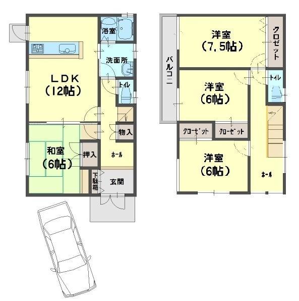 Floor plan. 18.3 million yen, 4LDK, Land area 100.83 sq m , Building area 99.36 sq m