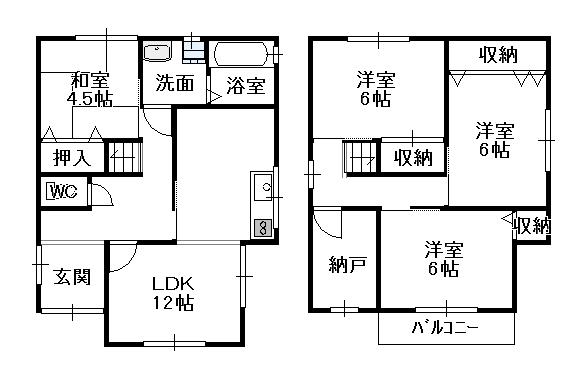 Floor plan. 12,980,000 yen, 4LDK + S (storeroom), Land area 73.86 sq m , Building area 85.05 sq m 2013 August renovation completed