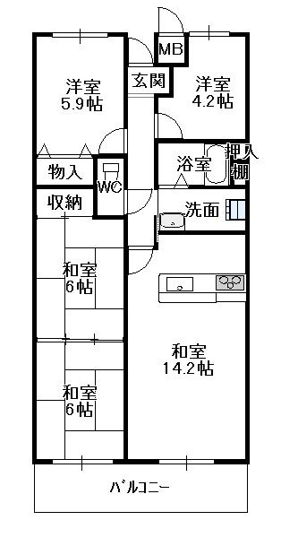 Floor plan. 4LDK, Price 7.9 million yen, Occupied area 77.71 sq m , Balcony area 7.86 sq m 2013 September renovation completed