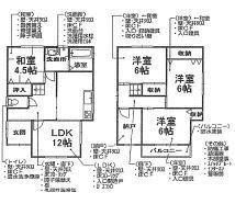Floor plan. 12,980,000 yen, 4LDK+S, Land area 73.86 sq m , Building area 85.05 sq m