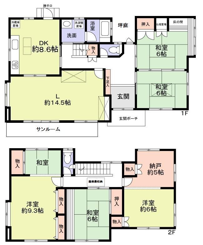 Floor plan. 16.8 million yen, 5LDK + S (storeroom), Land area 213.81 sq m , Building area 150.51 sq m
