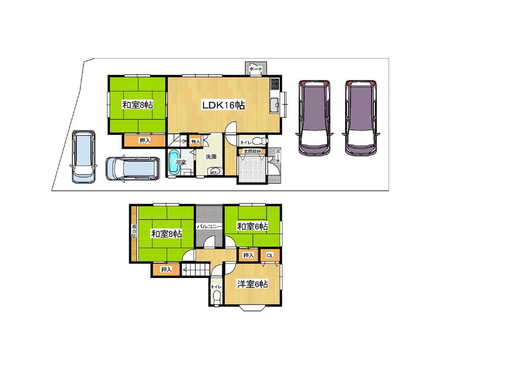 Floor plan. 26,800,000 yen, 4LDK, Land area 155.95 sq m , Building area 105.99 sq m