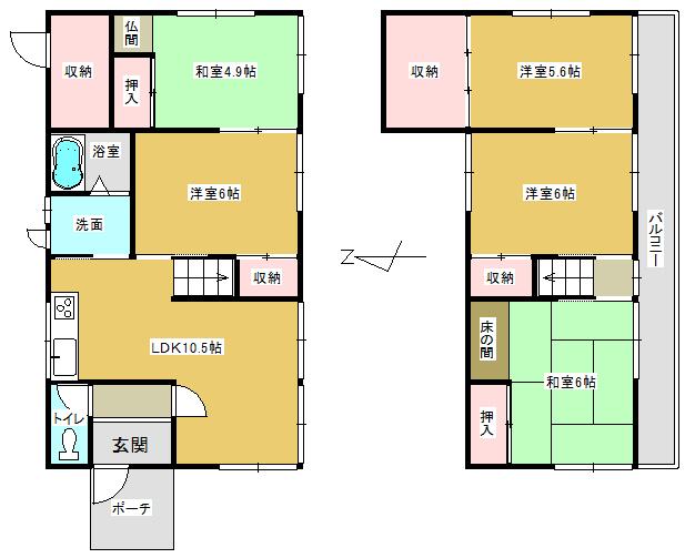 Floor plan. 14.8 million yen, 5LDK + 2S (storeroom), Land area 165 sq m , Building area 81.56 sq m