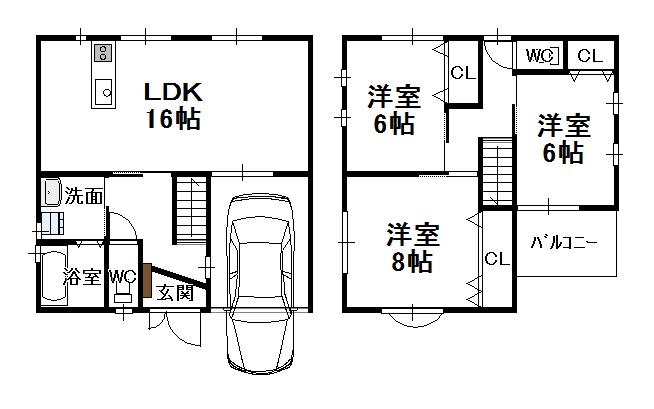 Floor plan. 23.8 million yen, 3LDK, Land area 77.37 sq m , Building area 88.29 sq m reference plan (even a rooftop garden as an option)