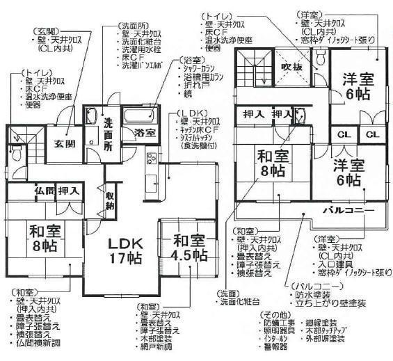 Floor plan. 20,300,000 yen, 5LDK, Land area 206.1 sq m , Building area 124.2 sq m